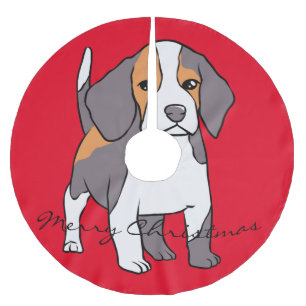 Cute Beagle Dog Breed Thunder_Cove  Brushed Polyester Tree Skirt