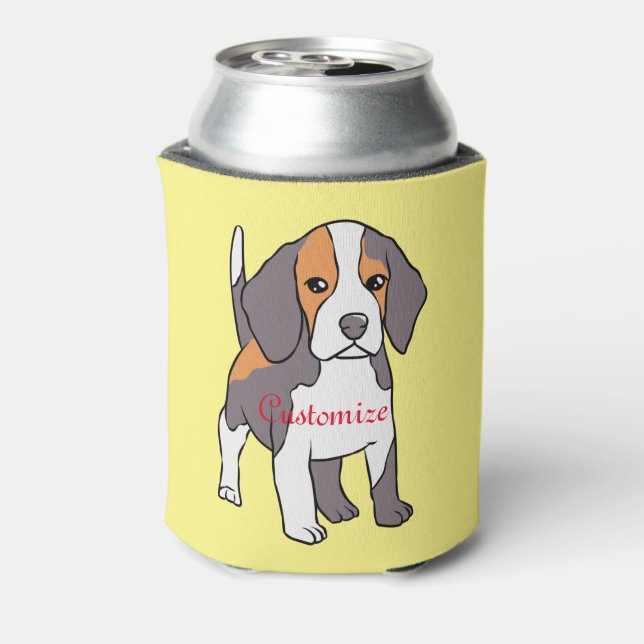 Cute Beagle Dog Breed Thunder_Cove Can Cooler (Can Back)