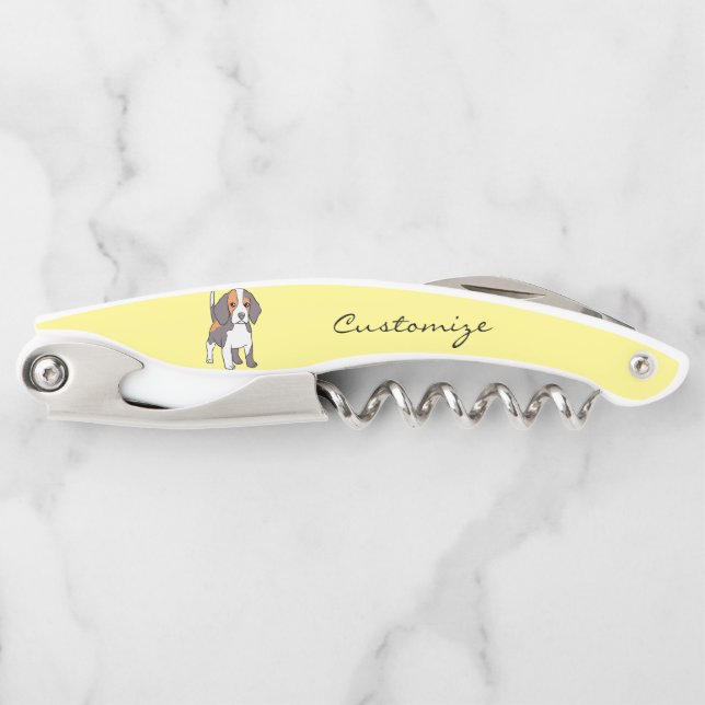 Cute Beagle Dog Breed Thunder_Cove Corkscrew (Front)