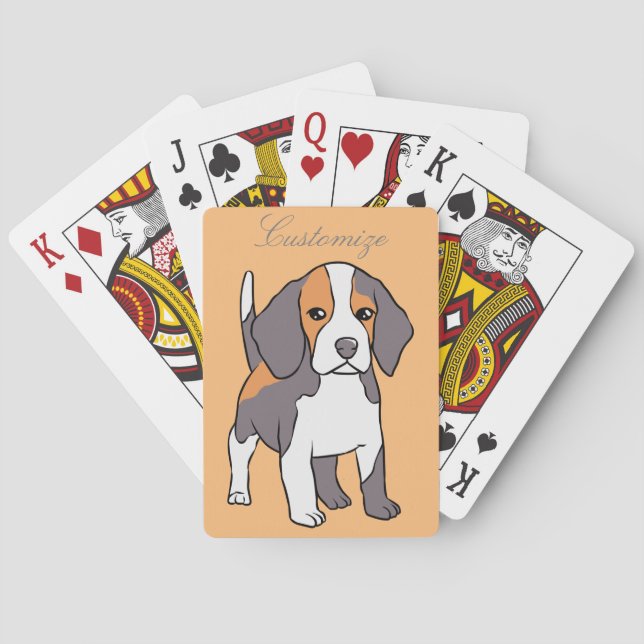 Cute Beagle Dog Breed Thunder_Cove Playing Cards (Back)