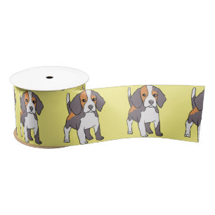 Cute Beagle Dog Breed Thunder_Cove Satin Ribbon