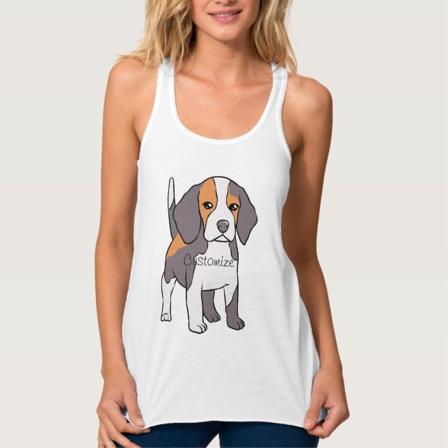 Cute Beagle Dog Breed Thunder_Cove  Singlet (Front)