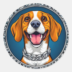Cute Beagle dog Classic Round Sticker