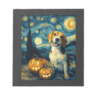 Cute beagle Dog Halloween Jack O Lantern Pumpkin F Notepad