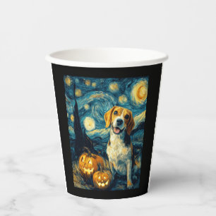 Cute beagle Dog Halloween Jack O Lantern Pumpkin F Paper Cups
