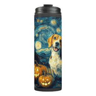 Cute beagle Dog Halloween Jack O Lantern Pumpkin F Thermal Tumbler