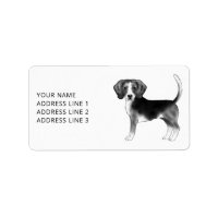 Cute Beagle Dog In Black And White And Custom Text