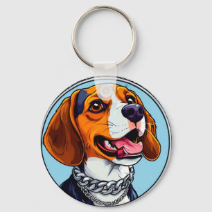Cute beagle Dog Key Ring