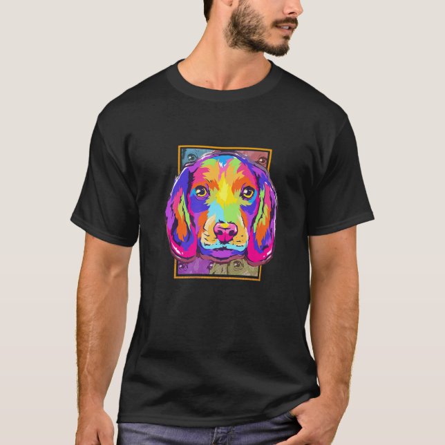 Cute Beagle Dog Lover Pop Art Beagle Dog Owner T-Shirt (Front)
