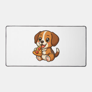 Cute beagle dog pizza pizza lovers cartoon desk mat