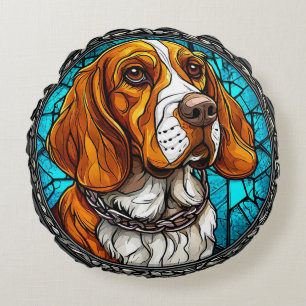 Cute Beagle dog Round Cushion