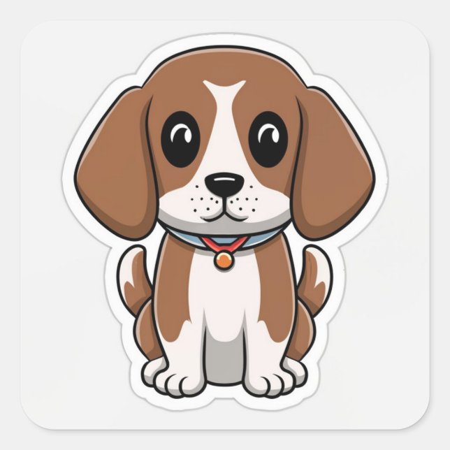 Cute beagle dog sticker (Front)