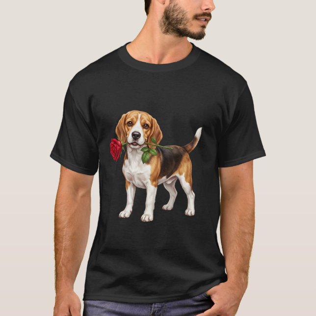 ‏Cute Beagle Dog T-Shirt (Front)