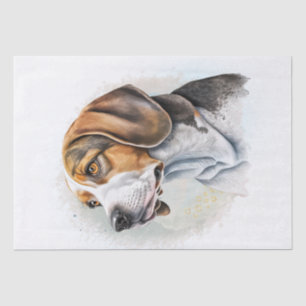 Cute Beagle Dog Watercolor Tissue Paper