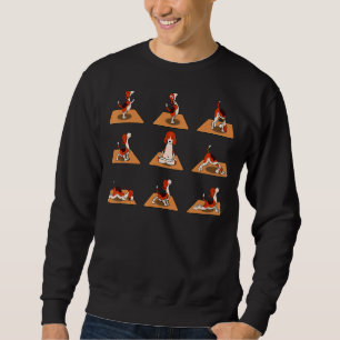 Cute Beagle Dogs Yoga Asana Poses Meditation  Mast Sweatshirt