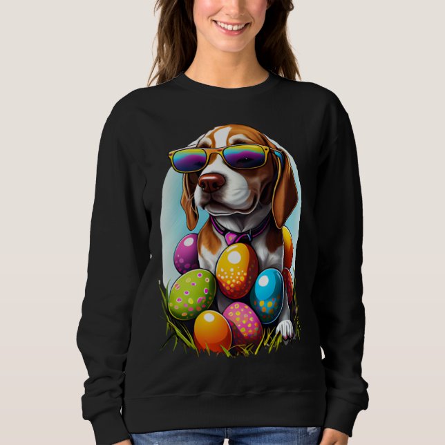 Cute Beagle Easter Eggs Dog Costume Womens Mens Ki Sweatshirt (Front)