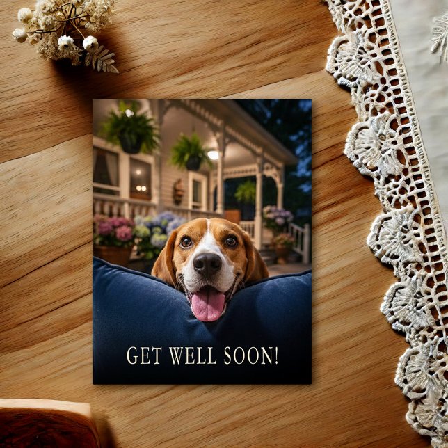 Cute Beagle Get Well Postcard (Creator Uploaded)