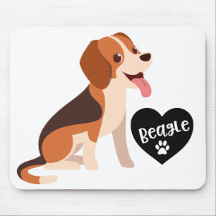 Cute Beagle Gift Funny Cartoon Puppy Dog Lover Mouse Pad