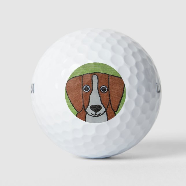 Cute Beagle Golf Ball (Front)