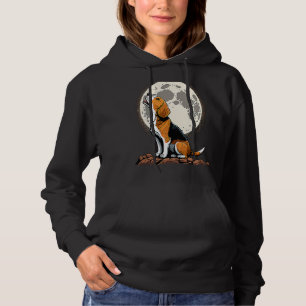 Cute Beagle Howling at the Moon  Beagle Mom Hoodie
