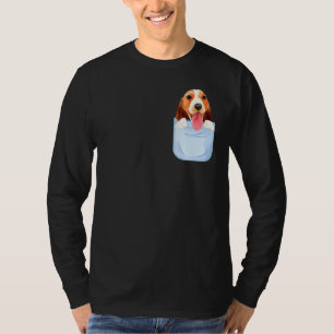 Cute Beagle In Your Pocket Peeking Dogs Pet Animal T-Shirt