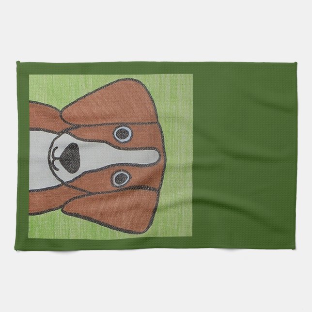 Cute Beagle Kitchen Towel (Horizontal)