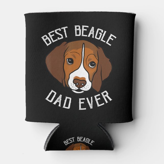 Cute Beagle Lover Gift Best Beagle Dad Ever Novelt Can Cooler (Front)