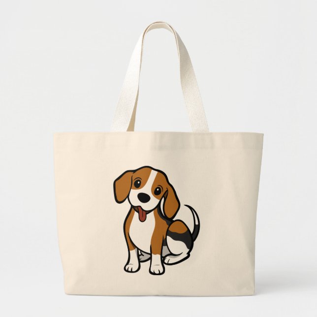 Cute Beagle Lover Gift Puppy Dog  Large Tote Bag (Front)