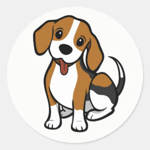 Cute Beagle Lover Puppy Dog Cartoon Love Beagles  Classic Round Sticker