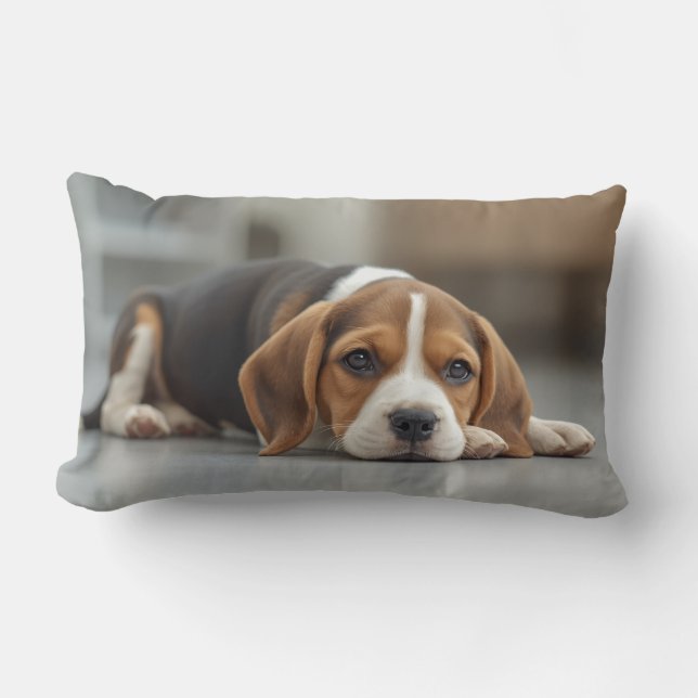 Cute Beagle Lumbar Cushion (Front)