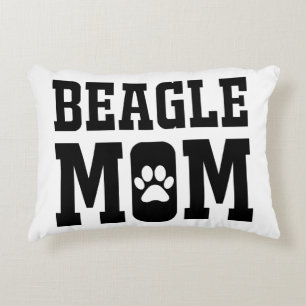 Cute Beagle Mum Silhouette Dog Lover Gift Decorative Cushion