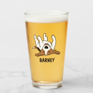 Cute Beagle Personalised Funny Dog Glass