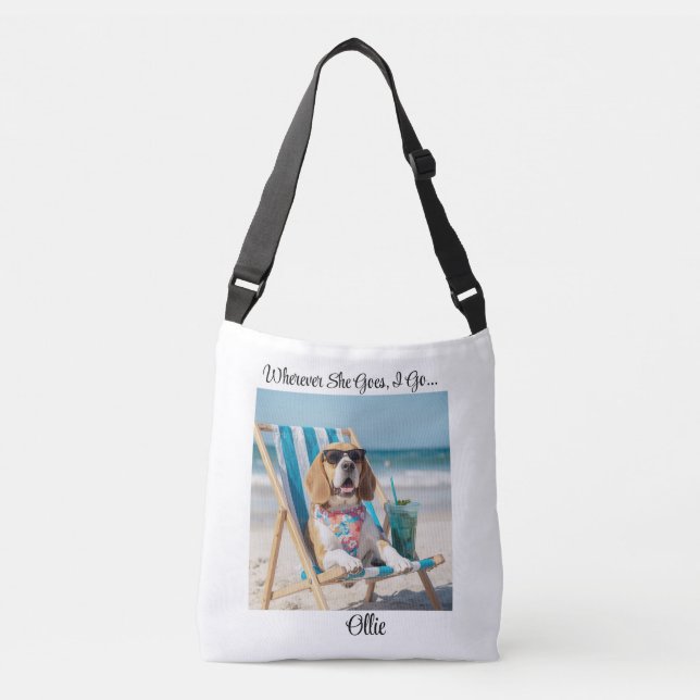 Cute Beagle Personalised Tote Bag (Front)