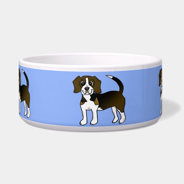 Cute Beagle Pet Dog Food Bowl (Front)