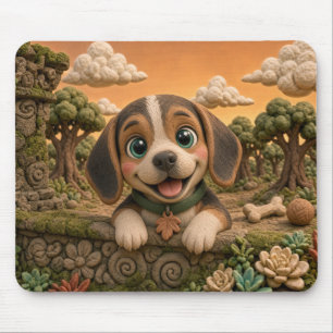 Cute Beagle Puppy, Baby Dog Mouse Pad