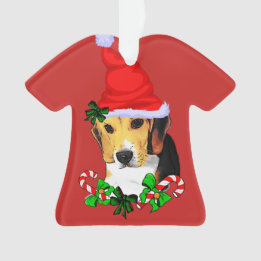 Cute Beagle Puppy Christmas Ornament
