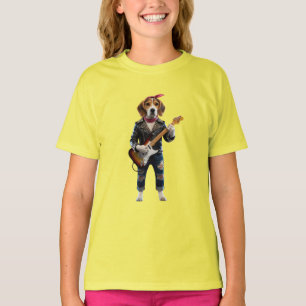 Cute Beagle Rock Star Kids T-Shirt