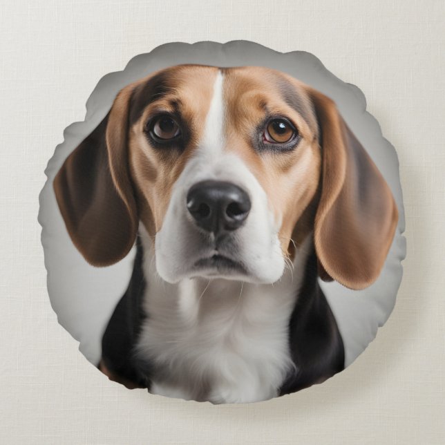 Cute Beagle Round Cushion (Front)