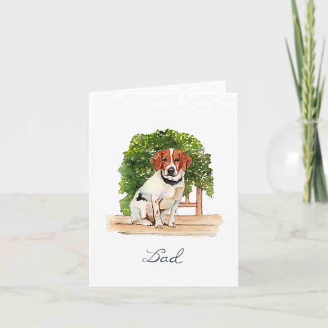 Cute Beagle watercolor Folded greetings Card (Front)