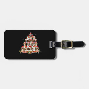 Cute Beagles Christmas Tree Dog Santa Xmas Tee Fun Luggage Tag