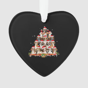 Cute Beagles Christmas Tree Dog Santa Xmas Tee Fun Ornament