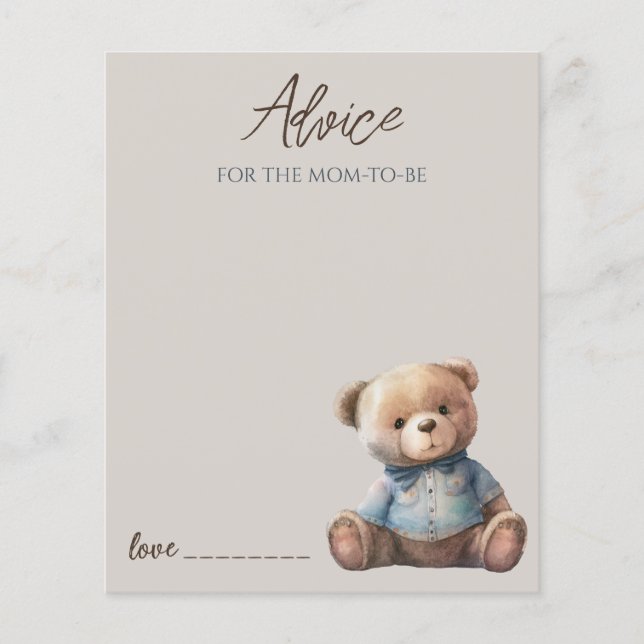 Cute Bear Advice for Mummy Card (Front)