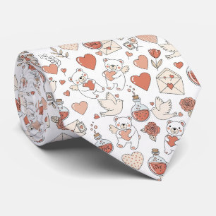 Cute Bear and Hearts -- Pastel Nursery (11) Tie