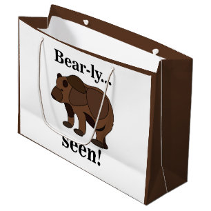 Cute Bear Animal Funny Humour Quote Large Gift Bag