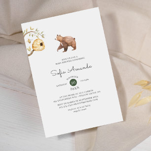 Cute Bear Animal Woodland Baby Shower Invitation