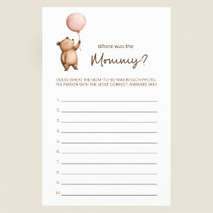 Cute Bear Baby Shower Guessing Game Flyer