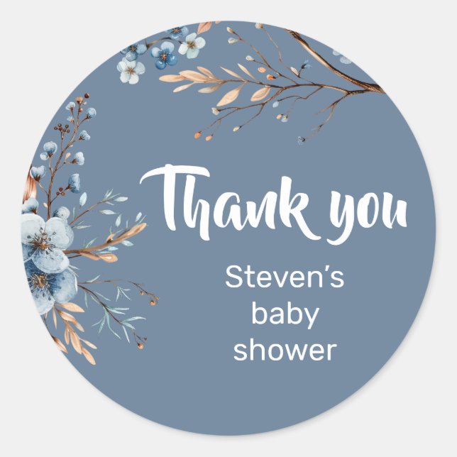 Cute bear baby shower sticker  (Front)