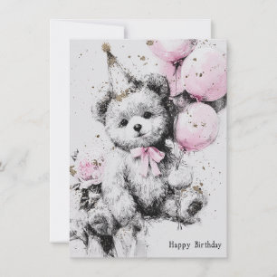 Cute Bear Birthday Card