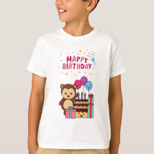 Cute Bear Birthday Celebration - Adorable Cartoon T-Shirt