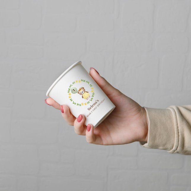 Cute Bear Birthday Paper Cups (Bear First Birthday Paper Cup)